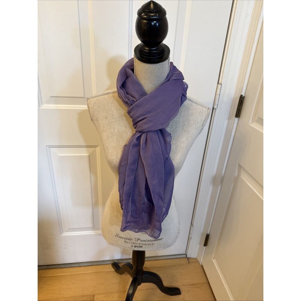 SILK LIGHT PURPLE LONG SCARF